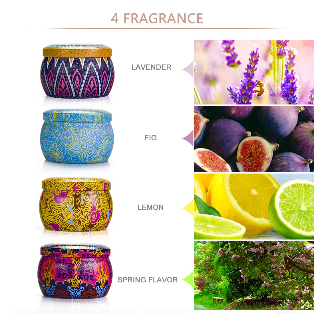 Aromatherapy Candle Comes with Rich fragrances and Beautiful Package.They are Appropriate for Any Holiday or Special Event,Such